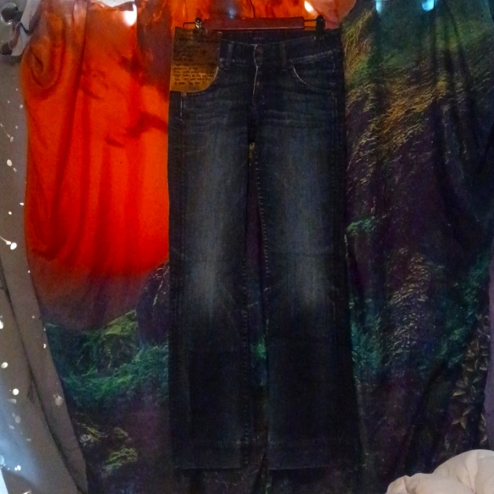 Hudson Jeans w/original old school flap "V" back pockets. Size 26. Dark wash